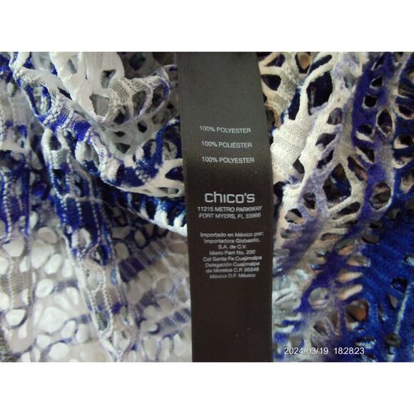 Chicos Weekends Size‎ 3 -Large 3/4 Sleeve Full Zip Jacket Women Purple Polyester - Picture 4 of 8